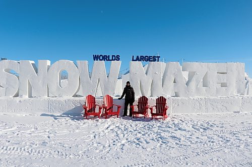 TYLER SEARLE / WINNIPEG FREE PRESS
Angie Masse owns and operates A Maze in Corn with her husband Clint Masse. The site is located roughly 13 kilometres south of the Perimeter Highway and features an assortment of winter activities, including the worlds largest snow maze, which launched for the season on Saturday, Feb. 28, 2023.
