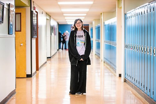 MIKAELA MACKENZIE / WINNIPEG FREE PRESS

Grade 11 student Angelina Morris poses for a photo at Glenlawn Collegiate in Winnipeg on Friday, Jan. 27, 2023. The Louis Riel School Division has banned test worth more than 10 per cent of a student&#x573; grade. For Maggie story.

Winnipeg Free Press 2023.