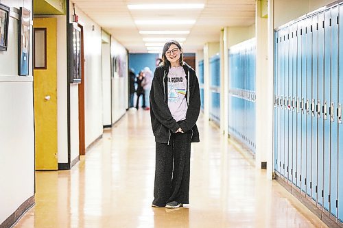 MIKAELA MACKENZIE / WINNIPEG FREE PRESS

Grade 11 student Angelina Morris poses for a photo at Glenlawn Collegiate in Winnipeg on Friday, Jan. 27, 2023. The Louis Riel School Division has banned test worth more than 10 per cent of a student&#x573; grade. For Maggie story.

Winnipeg Free Press 2023.