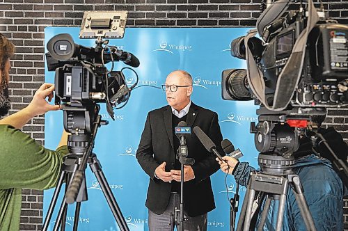 JESSICA LEE / WINNIPEG FREE PRESS

Mayor Scott Gillingham is photographed during a scrum at City Hall on January 30, 2023.

Reporter: Malak Abas