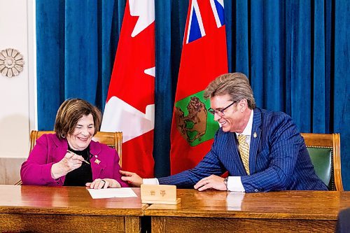 MIKAELA MACKENZIE / WINNIPEG FREE PRESS

Kevin Klein, new minister of environment and climate and the minister responsible for Efficiency Manitoba, at the cabinet shuffle swearing-in ceremony with lieutenant governor Anita Neville at the Manitoba Legislative Building in Winnipeg on Monday, Jan. 30, 2023. For Carol/Danielle story.

Winnipeg Free Press 2023.