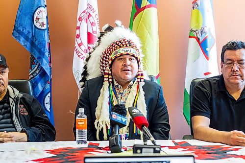 MIKAELA MACKENZIE / WINNIPEG FREE PRESS

Southern Chiefs&#x560;Organization grand chief Jerry Daniels speaks to the media about health care issues in Winnipeg on Monday, Jan. 30, 2023. For Katie story.

Winnipeg Free Press 2023.