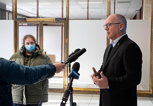 JESSICA LEE / WINNIPEG FREE PRESS

Reporter Malak Abas is photographed at a scrum with Mayor Scott Gillingham at City Hall on January 30, 2023.

*For marketing purposes as requested* 