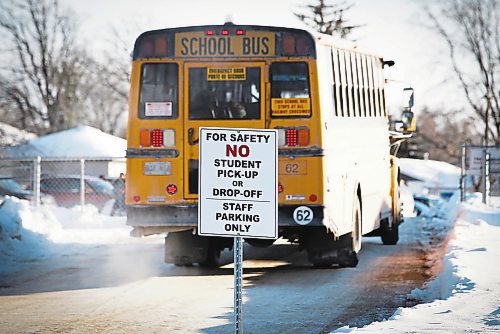 JOHN WOODS / WINNIPEG FREE PRESS
Signage is used to discourage people from using the school parking lot to pick up their students at Westdale School on Betsworth Avenue  Tuesday, January 31, 2023. Student drop-offs and pick-ups can be difficult and dangerous at some schools in the city.

Re: macintosh