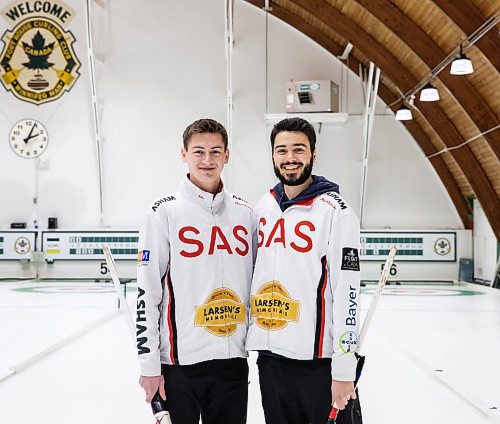 JESSICA LEE / WINNIPEG FREE PRESS

Ryan Wiebe (left) and Ty Dilello pose for a photo at Fort Rouge Curling Club on February 1, 2023.

Reporter: Taylor Allen