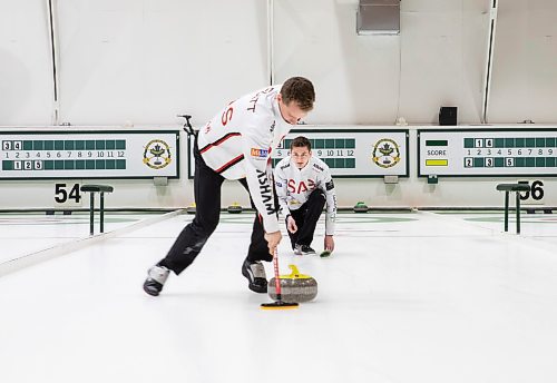 JESSICA LEE / WINNIPEG FREE PRESS

Ryan Wiebe (right) and Adam Flatt are photographed at Fort Rouge Curling Club on February 1, 2023.

Reporter: Taylor Allen