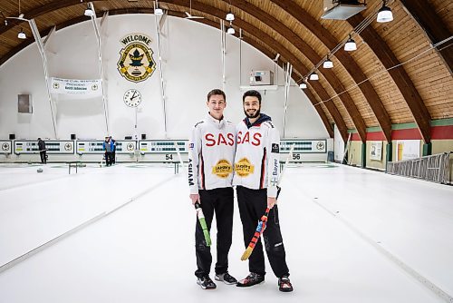 JESSICA LEE / WINNIPEG FREE PRESS

Ryan Wiebe (left) and Ty Dilello pose for a photo at Fort Rouge Curling Club on February 1, 2023.

Reporter: Taylor Allen