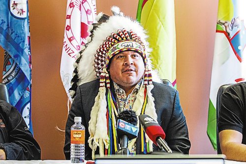 MIKAELA MACKENZIE / WINNIPEG FREE PRESS

Southern Chiefs&#x560;Organization grand chief Jerry Daniels speaks to the media about health care issues in Winnipeg on Monday, Jan. 30, 2023. For Katie story.

Winnipeg Free Press 2023.