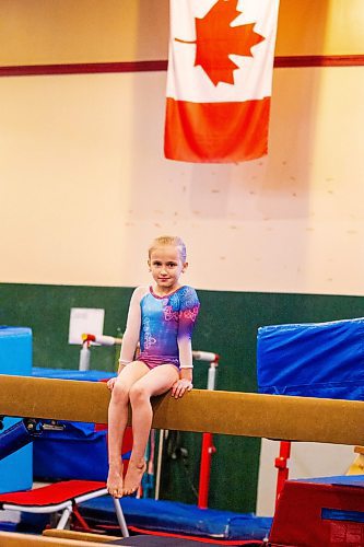 MIKAELA MACKENZIE / WINNIPEG FREE PRESS

Six-year-old Anastasia Rezmikova poses for a photo at Dakota Gymnastics Academy in Winnipeg on Tuesday, Jan. 31, 2023. Anastasia won gold at a gymnastics competition in Brandon last weekend. It&#x573; been a long journey for her both in gymnastics and life - with her mother and sister, they fled Ukraine last year. For Kevin story.

Winnipeg Free Press 2023.