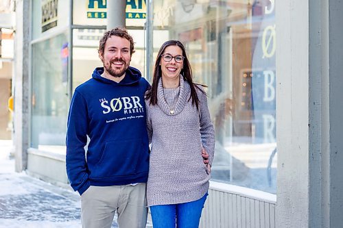 MIKAELA MACKENZIE / WINNIPEG FREE PRESS

Jessie and Shane Halliburton, co-owners of The Sobr Market, pose for a photo in their new store in the Exchange District in Winnipeg on Thursday, Feb. 2, 2023. For Gabby story.

Winnipeg Free Press 2023.