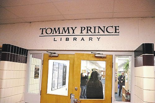 An exterior shot of Crocus Plains Regional Secondary School's Tommy Prince Library as of Friday afternoon. (Kyle Darbyson/The Brandon Sun)