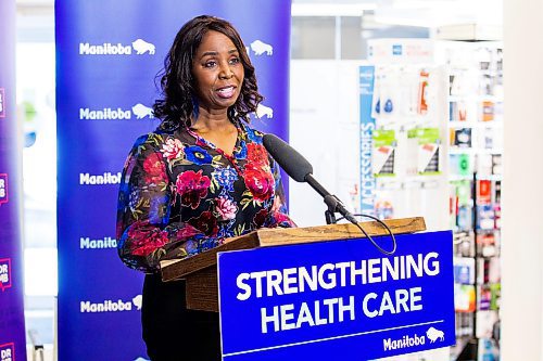 MIKAELA MACKENZIE / WINNIPEG FREE PRESS

Health minister Audrey Gordon makes an announcement about health care administration at Tuxedo Family Medical Centre in Winnipeg on Friday, Feb. 3, 2023. For Katie story.

Winnipeg Free Press 2023.