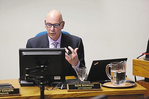 City manager Ron Bowles answers questions about administration's recommendation that none of the proposals to replace the Park Community Centre be replaced during Monday's meeting of Brandon City Council. (Colin Slark/The Brandon Sun)