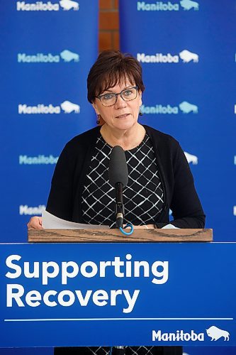 MIKE DEAL / WINNIPEG FREE PRESS
Janice Morley-Lecomte the provincial Minister of Mental Health and Community Wellness announces Monday morning, that the Manitoba government will be investing $224,667 to expand capacity for the Child and Adolescent Eating Disorders Program at the Health Sciences Centre (HSC).
230206 - Monday, February 06, 2023.