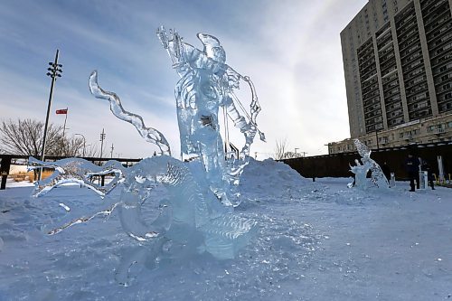 RUTH BONNEVILLE / WINNIPEG FREE PRESS 

Standup - Ice Carvers in Winnipeg for Inaugural Winterscape Competition.

Photo of a sculpture of an archer created by Winnipegger Bradley Froehlich and co-created with teammate Victor Dagatan of Orlando, Fla., that won first place.

Artists from around the world took part in Winnipeg's first ever international ice carving competition called Winterscape.  The International Ice Carving Competition took place at the Upper Fort Garry Park over the weekend, where teams from Canada, the Netherlands, Malaysia, Mexico and the Philippines were busy sculpting.


Feb 6th,  2023