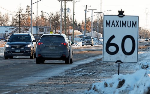 JOHN WOODS / WINNIPEG FREE PRESS
Local residents have been complaining about a construction speed zone on St Marys just south of the Perimeter and St Marys intersection Tuesday, February 7, 2023. 
 
Re: ?