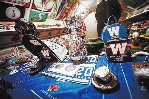 JOHN WOODS / WINNIPEG FREE PRESS
Dave Dech shows off his mini helmet and sports memorabilia collection Tuesday, February 7, 2023. Dech feels he has the largest collection in Canada.
 
Re: sanderson