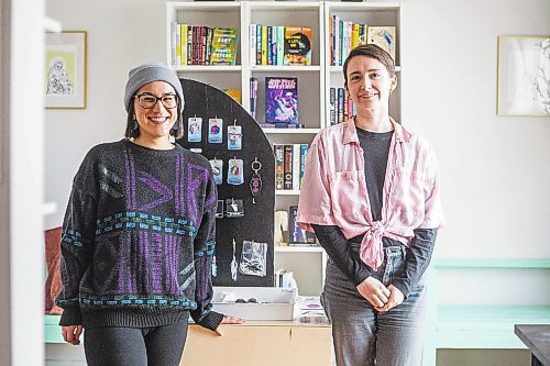 MIKAELA MACKENZIE / WINNIPEG FREE PRESS

Megan Wray (left) and Meghan Malcolm pose for a photo in their bookstore, Willow Press, in Winnipeg on Wednesday, Feb. 8, 2023. Willow Press is an Osborne Village bookstore that spotlights underrepresent groups, including queer and Black folks. For Gabby story.

Winnipeg Free Press 2023.