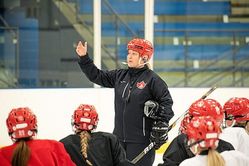 DARCY FINLEY / WINNIPEG FREE PRESS Ashley van Aggelen coach of the Winnipeg Avros Manitoba AAA U18 female hockey league - Friday, February 03, 2023.