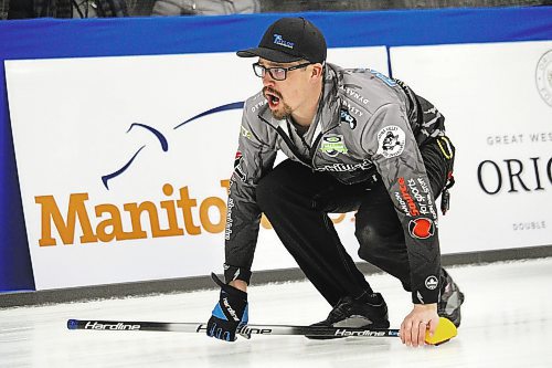 Travis Taylor, who plays third for Steve Irwin's team from the Brandon Curling Club, says that he and his teammates haven't strayed far from their gameplan so far in Neepawa. (Lucas Punkari/The Brandon Sun)