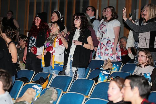Westman movie-goers dance along to the "Time Warp" during Brandon Pride's most recent screening of "The Rocky Horror Picture Show," which took place at the Evans Theatre Friday evening. Brandon Pride members have been organizing this event since 2011 and we're excited to put it on again following a multi-year hiatus. (Kyle Darbyson/The Brandon Sun)