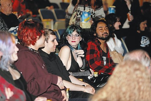 Westman movie-goers take their seats at the Evans Theatre Friday night just as Brandon Pride's screening of "The Rocky Horror Picture Show" is about to begin. (Kyle Darbyson/The Brandon Sun)