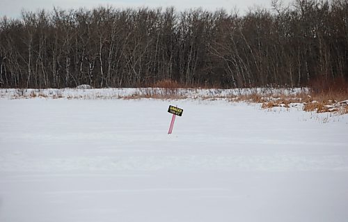 JOHN WOODS / WINNIPEG FREE PRESS
A thin ice sign is seen during a fishing workshop on a lake at Fort Whyte Sunday, February 12, 2023. Roselle Turenne, owner of Prairie Gal Fishing, runs fishing workshops for women where she teaches women the ins and outs of ice-fishing.

Re: Sanderson