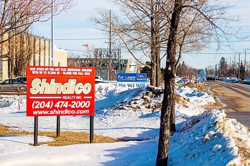 MIKAELA MACKENZIE / WINNIPEG FREE PRESS

Signs advertising business spaces for sale and lease in the Inkster Industrial Park (on Church at Hutchings) in Winnipeg on Monday, Feb. 13, 2023. For Kevin story.

Winnipeg Free Press 2023.