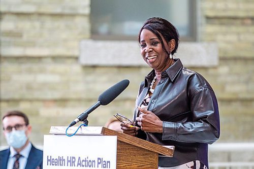 MIKAELA MACKENZIE / WINNIPEG FREE PRESS

Health minister Audrey Gordon announces an update for the health care human resource plan at the Brodie Centre in Winnipeg on Monday, Feb. 13, 2023. For Danielle story.

Winnipeg Free Press 2023.