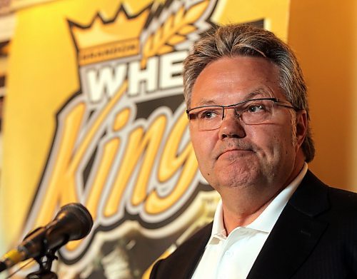 Kelly McCrimmon, shown announcing on Aug. 2, 2016 that he was leaving the Brandon Wheat Kings to take a job with the National Hockey League’s Vegas Golden Knights, was presented with the WHL Governors Award on Monday evening. (Brandon Sun file photo)