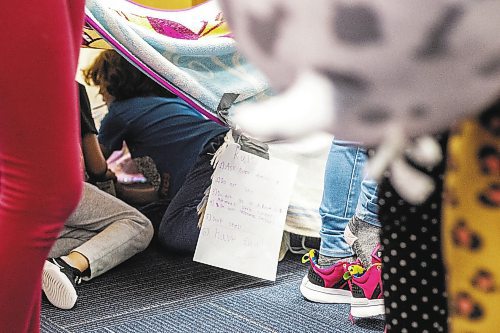 MIKAELA MACKENZIE / WINNIPEG FREE PRESS

A blanket fort, with hand-written rules posted outside, in a classroom during a day of unstructured play at cole Dieppe in Winnipeg on Tuesday, Feb. 14, 2023. For Maggie story.

Winnipeg Free Press 2023.