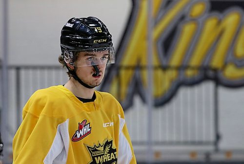 The Brandon Wheat Kings will be competing against a familiar face tonight as Jake Chiasson returns with the Saskatoon Blades for his first matchup against his former Western Hockey League club. Chiasson is shown at Wheat Kings practice at Westoba Place on Jan. 9, the day before he was traded for a package of draft picks. (Perry Bergson/The Brandon Sun)