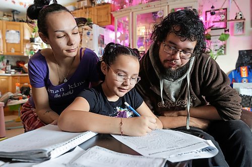 RUTH BONNEVILLE / WINNIPEG FREE PRESS 

Local - Closure of Sergeant Tommy Prince School in Brokenhead.

Photo of Mother Chasity Simard and her nine-year-old daughter Kendyl Walker, working on her homework at home with the help of her uncle (Chasity's brother), Justice Kent.  Also in the photo is Chastiy's three-year-old son, Xander Carver. Grade 3 student, Kendyl Walker, says she  really misses being in school and hanging out with her friends at school. 

BROKENHEAD SCHOOL FOLO: Students have been dismissed from Sergeant Tommy Prince School, owing to air quality concerns.
Families are getting increasingly frustrated. The school's principal has since left and it remains unclear why. Meantime, leaders are saying new air testing reports show that mould is the issue, not CO or CO2.  Mother Chasity Simard has been outspoken about her frustrations regarding the lack of transparency surrounding the issue and the fact students are missing school. Her Grade 3 daughter has spent the majority of her education career learning from home to date, due to the pandemic. Chasity is disappointed the school hasn't even sent home iPads like they did mid-pandemic and only recently began supplying families with paper homework packages. &#x489; homeschooled her for two years and then she finally went back and then this happened in the new year. I&#x56d; just better off homeschooling. She misses her school, her routine. It sucks, being stuck and trapped inside all the time,&#x4e0;the mother said. She works part-time so she's been juggling homework, taking care of her three-year-old son, nine-year-old daughter and working in the service industry in the evenings. 


Maggie Macintosh (she/elle)
Education Reporter - Winnipeg Free Press

Feb 15th,  2023