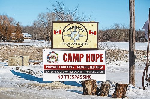 MIKE DEAL / WINNIPEG FREE PRESS
Camp Hope where people taking part in the &quot;Unity Convoy&quot; plan to gather. Located east of Deacons Corner and north of the Trans Canada Hwy, on a farmyard just off of Settlers Road.
230216 - Thursday, February 16, 2023.