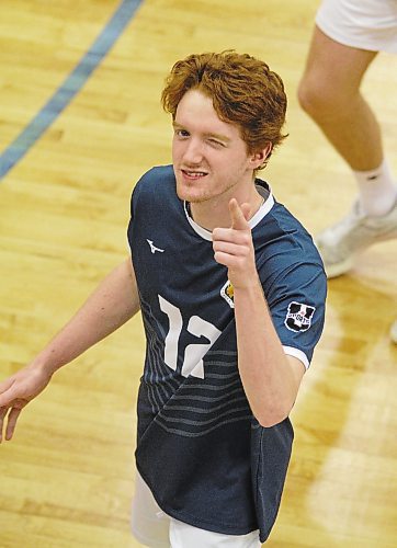 Rylan Metcalf plays his final home matches for the Brandon University Bobcats men's volleyball team this weekend as the Trinity Western Spartans visit today and Saturday. (Thomas Friesen/The Brandon Sun)