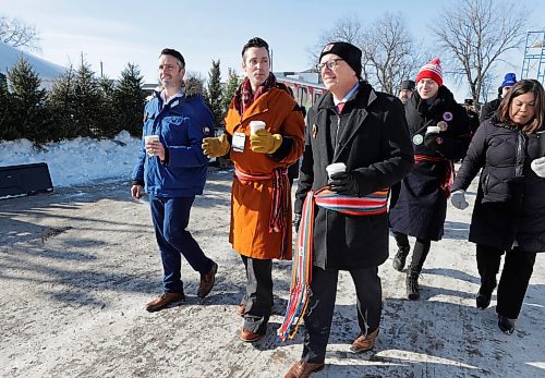 RUTH BONNEVILLE / WINNIPEG FREE PRESS 

ENT/LOCAL - Festival du Voyageur Media kickoff  

Darrel Nadeau, Executive Director at Festival du Voyageur (centre), takes Mayor Scott Gillingham and Minister Andrew Smith and others on a tour of the festival grounds Thursday one day before the official kickoff ceremony.  

Festival du Voyageur press conference prior to its opening. 

Feb 16th,  2023