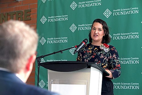 Dr. Manon Pelletier, of the Health Sciences Centre, at a funding announcement for the new Manitoba Urologic Centre on Friday, Feb. 17. ERIK PINDERA / WINNIPEG FREE PRESS