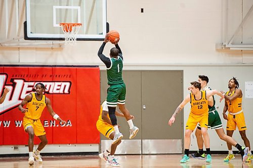 Mike Sudoma/Winnipeg Free Press
Cascades Guard, Courtney Anderson makes a successful jump shot during their game against the Brandon University 
Bobcats at the University of Winnipeg&#x2019;s Duckworth Centre Friday afternoon
February 17, 2023 