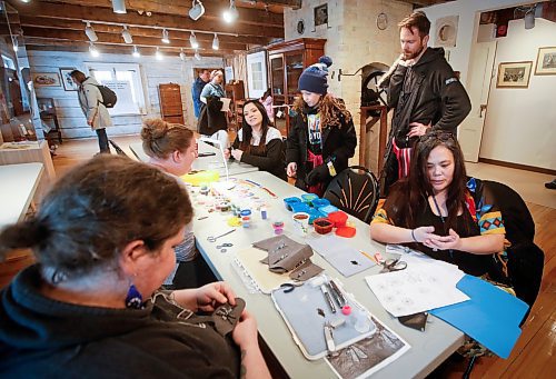 JOHN WOODS / WINNIPEG FREE PRESS
People visit the beading table at the Louis Riel Day celebration at the Saint Boniface Museum in Winnipeg, Monday, February 20, 2023.

Reporter: Pindera