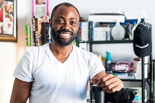 MIKAELA MACKENZIE / WINNIPEG FREE PRESS

Nigerian-Canadian filmmaker Bisong Taiwo, who recently released Mary&#x573; Way of the Cross, poses for a photo in his home in Winnipeg on Tuesday, Feb. 21, 2023. The hour-long film features a black Mary and showcases the interiors and religious artwork of 13 Catholic parishes across the province. For Brenda story.

Winnipeg Free Press 2023.