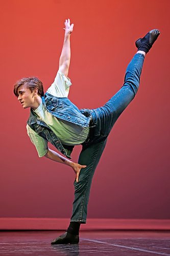 21022023
Nicholas Hiscock dances in the Jazz Solo, Own Choice, 16 Years &amp; Under category during the dance portion of the Festival of the Arts at the Western Manitoba Centennial Auditorium on Tuesday. The festival continues with dance categories all this week. 
(Tim Smith/The Brandon Sun)