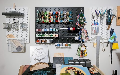 JOHN WOODS / WINNIPEG FREE PRESS
Madison Danu&#x161;ka, owner of Tugging at Your Hear Strings, a home-based venture specializing in string art is photographed in her home studio Winnipeg, Tuesday, February 21, 2023.

Reporter: Sanderson