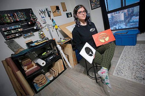 JOHN WOODS / WINNIPEG FREE PRESS
Madison Danu&#x161;ka, owner of Tugging at Your Hear Strings, a home-based venture specializing in string art is photographed in her home studio Winnipeg, Tuesday, February 21, 2023.

Reporter: Sanderson