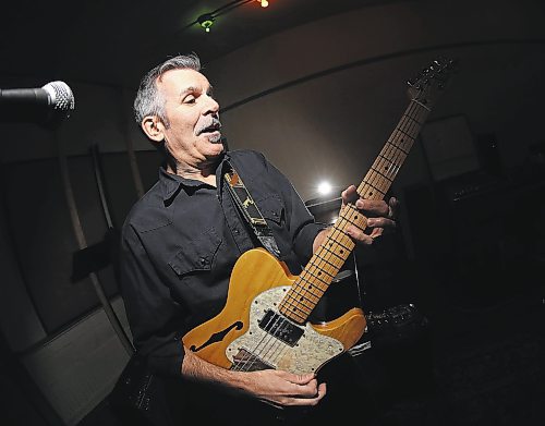 TREVOR HAGAN / WINNIPEG FREE PRESS

Rob Pachol, guitar, in The Wind-ups, rehearsing in the basement of the St.Norbert Catholic Church, Monday, March 13, 2017.