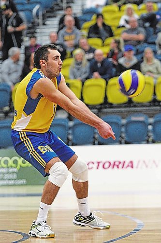 Brandon Sun 04022017

Libero Jeremy Davies #1 of the Brandon Bobcats bumps the ball during university men's volleyball action against the University of British Columbia Thunderbirds at the BU Healthy Living Centre on Saturday evening. (Tim Smith/The Brandon Sun)