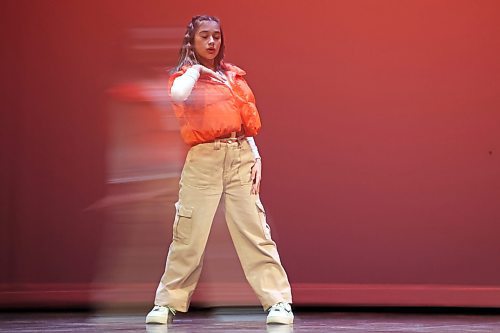 22022023
Sarah Labossiere dances in the Hip Hop Solo, Own Choice, 16 Years &amp; Under category during the dance portion of the Festival of the Arts at the Western Manitoba Centennial Auditorium on Tuesday. 
(Tim Smith/The Brandon Sun)