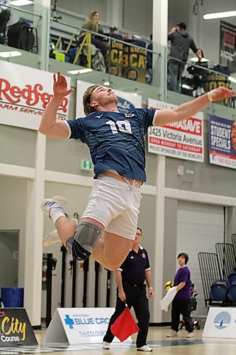 Max Brook is wrapping up five years with the Brandon University Bobcats during this playoff run. (Thomas Friesen/The Brandon Sun)