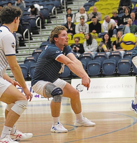 Max Brook was statistically the best passer in Canada West this season, coach Grant Wilson said, according to VolleyMetrics. (Thomas Friesen/The Brandon Sun)