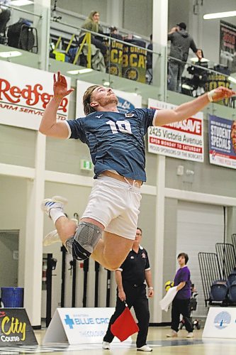 Max Brook is wrapping up five years with the Brandon University Bobcats during this playoff run. (Thomas Friesen/The Brandon Sun)