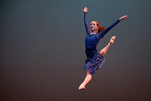 23022023
Leighton Rice dances in the Lyrical Jazz Solo, Own Choice, 14 Years &amp; Under category during the dance portion of the Festival of the Arts at the Western Manitoba Centennial Auditorium on Thursday. 
(Tim Smith/The Brandon Sun)